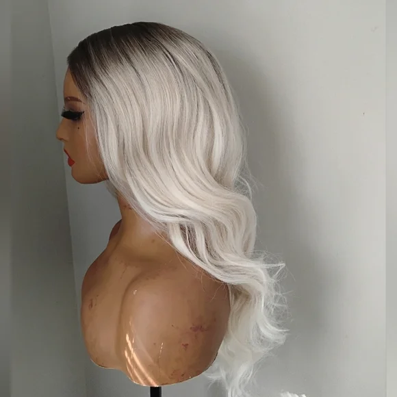 Blonde Ombre Lace Front Wig - Premium Heat-Resistant Synthetic - Picture 2 of 14
